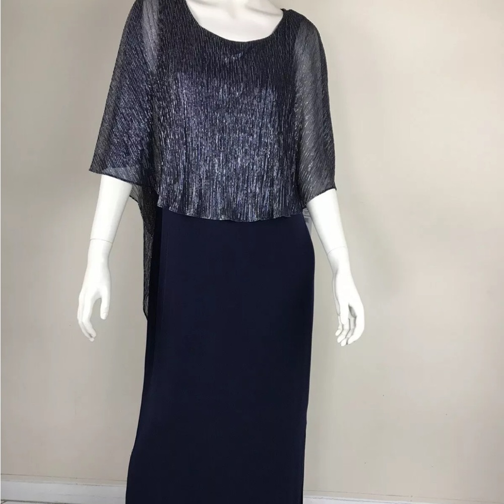 JM Studio Maxi dress with cape/Navy/size 14/brand new